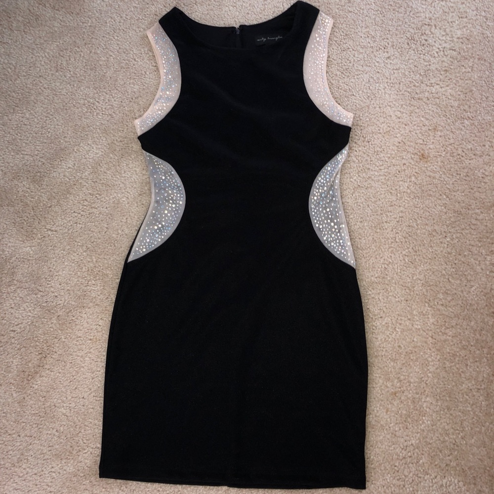 city triangles black sparkly dress